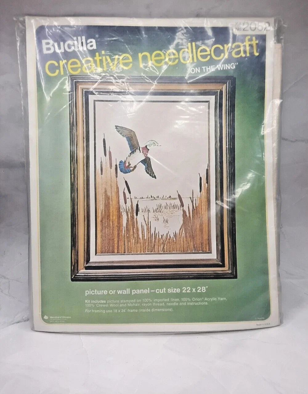 Vintage Bucilla Creative Needlecraft Kit On The Wing Picture Duck